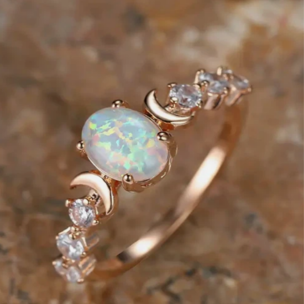 Opal Ring SIZE 8 , Simple Engagement Wedding ring Jewellery & Watches (0134)